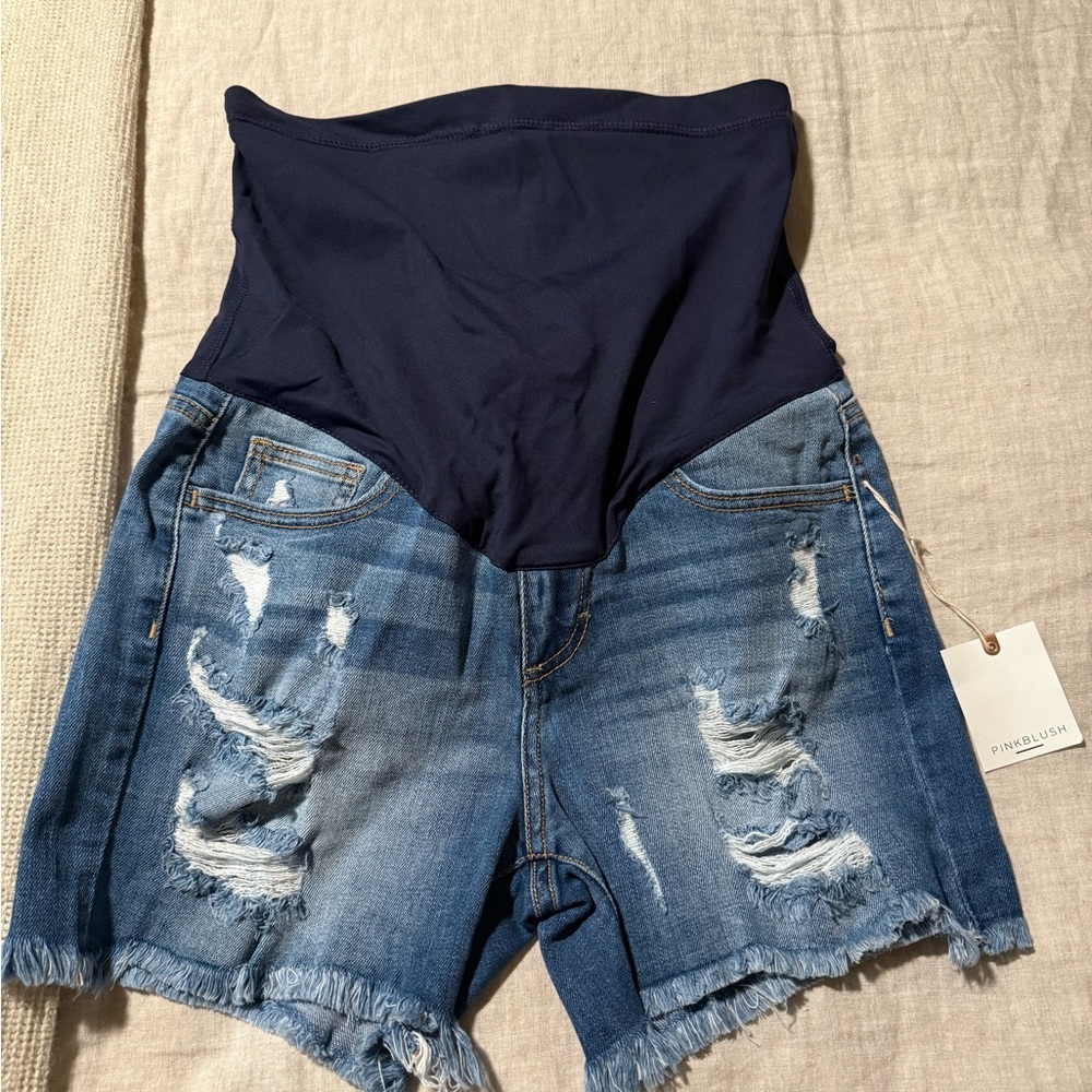 Pinkblush Denim Distressed Jean Shorts